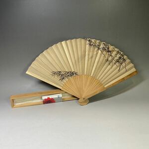 銘あり 扇子 骨董 美術品 和装小物 古美術 扇 竹 日本画 作者あり 刻印 彫刻