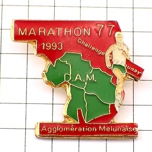  pin badge * marathon player 77 map * France limitation pin z* rare . Vintage thing pin bachi