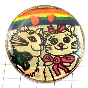  pin badge * ribbon. cat. cup ru rainbow * France limitation pin z* rare . Vintage thing pin bachi