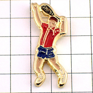  pin badge * tennis player Saab make red clothes * France limitation pin z* rare . Vintage thing pin bachi