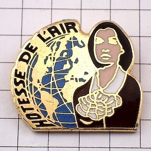  pin badge * airplane. schuwa-tes the earth * France limitation pin z* rare . Vintage thing pin bachi
