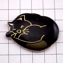 ピンバッジ・丸くなって眠る黒猫◆フランス限定ピンズ◆レアなヴィンテージものピンバッチ_画像1