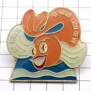  pin badge * goldfish common common red .* France limitation pin z* rare . Vintage thing pin bachi