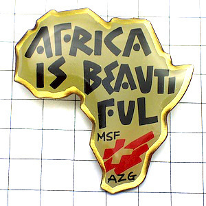 ピンバッジ・国境なき医師団アフリカは美しい地図型◆フランス限定ピンズ◆レアなヴィンテージものピンバッチ