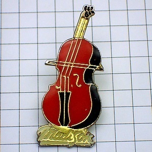  pin badge * contrabass stringed instruments * France limitation pin z* rare . Vintage thing pin bachi