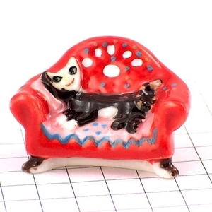 feb* red sofa. on. cat cat * France limitation Feve * galette te lower FEVEfeb small ornament 