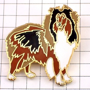 ピンバッジ・コリー大型犬◆フランス限定ピンズ◆レアなヴィンテージものピンバッチ