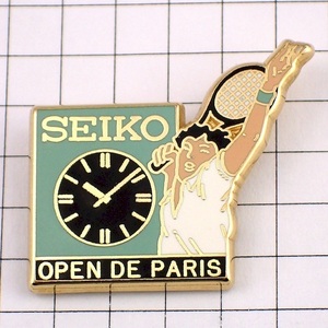  pin badge * clock Seiko all . open tennis convention * France limitation pin z* rare . Vintage thing pin bachi