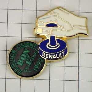  pin badge * Renault car handle ko futoshi hand drum stamp . hand * France limitation pin z* rare . Vintage thing pin bachi