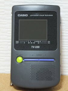 中古 CASIO TV-220 LCD カシオ ポケット液晶カラーテレビ アンテナ付 アナログ インテリア 1994年製 日本製 MADE IN JAPAN レトロ 部品取り