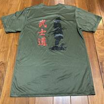 沖縄 米軍放出品 BUSHIDO 武士道 ミリタリー Tシャツ オシャレ ファッション 古着 ビンテージ OD SMALL (管理番号CDE41)_画像2