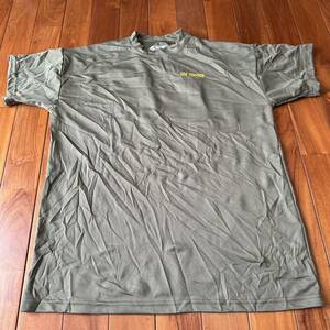 沖縄 米軍実物 DRI DUKE USMC MARINE ミリタリー Tシャツ トレーニング ランニング 筋トレ スポーツ LARGE OD (管理番号P88)