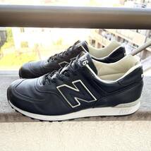 廃番 オールレザー New Balance LM576BKU UK製 US8.5 限定 M576 NB 本皮 天然皮革 ブラック 黒 イギリス製 Made In England スニーカー_画像6