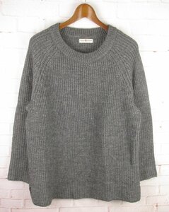 LFW20190 Pyjama knitwear ピジャマニットウェア アルパカ混 クルーネック ニット セーター M グレー系