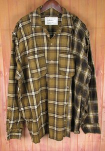 MFS7267 Mountain Research マウンテンリサーチ MTR-3374 No Sew Shirt 2 ネルシャツ XL ブラウン系 未使用