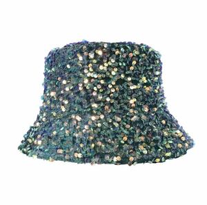 スパンコール バケットハット 帽子 ハット キャップ ファッション アクセサリー 小物 ユニセックス 緑 2612