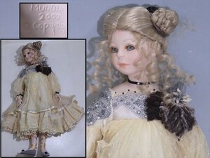 *Mundia( moon tia)2000 bisque doll France made [ width . direction .. stylish reti-] total length 54cm head behind . have tag attaching 