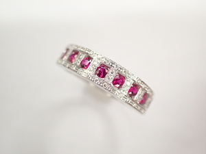  прекрасный товар Damiani K18(WG) bell Epo k рубин кольцо с бриллиантом кольцо 