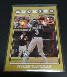 MLB 2008年topps ウィリー・タベラス(ロッキーズ)2008枚限定サインカード。1350/2008。No,376。