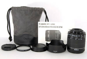 ◆初心者入門＆極上美品◆ Canon キャノン EF-S 18-55mm F3.5-5.6 IS STM 付属品多数有り
