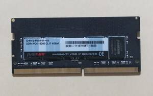 M871【動作品】Panram DDR4-2400 4GB×1枚【送料無料】PC4-19200 ノートＰＣ用 non-ECC Unbuffered D4N2400PS-4G