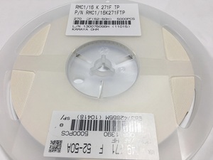 釜屋電機　RMC1/16K-271FTP　5000個/巻　角板形チップ抵抗器　1608サイズ　270Ω　0.1W　F品