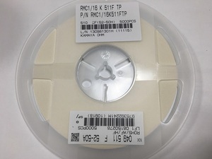 釜屋電機　RMC1/16K-511FTP　5000個/巻　角板形チップ抵抗器　1608サイズ　510Ω　0.1W　F品