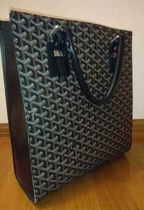 正規品 レア 希少 GOYARD ゴヤール 美品 コモール GM トートバッグ ハンドバッグ PVC キャンバス レザー ブラック