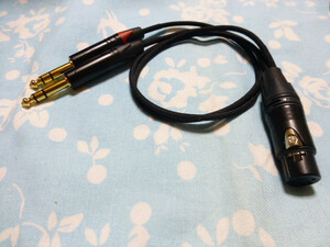 XLR コネクタ 4ピン (メス) → 6.3mmプラグ×2 変換ケーブル BELDEN 1804a 八芯 40cm MYTEK Digital Brooklyn DAC＋iFi Audio Pro iCAN