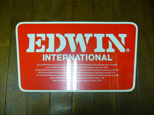  not for sale [EDWIN] pop panel * interior signboard * shop exclusive use goods * red × white * both sides specification * article limit * hard-to-find * Edwin 