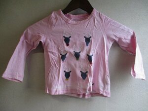 【babyGap】 長袖Tシャツ キッズ サイズ:100 色:ピンク 身丈:34 身幅:28 肩幅:24/JAO