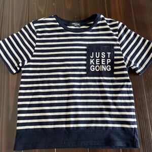 COMME CA ISM★半袖Tシャツ★ボーダーTシャツ★中古★130★ネイビー