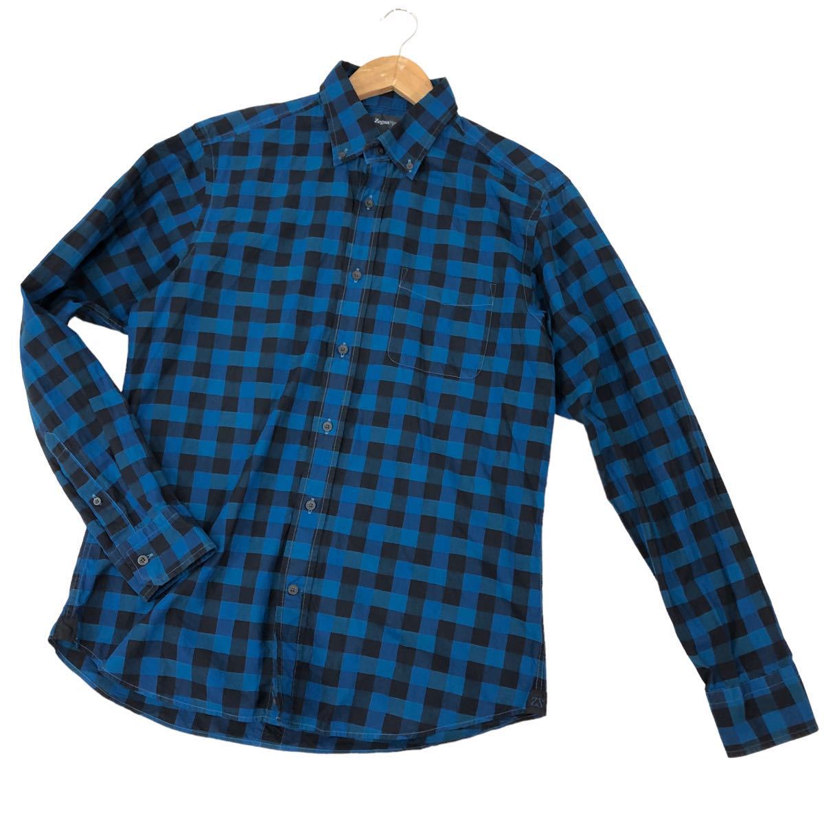 ゼニア ZEGNA 未使用 カシミアコットンシャツ ネイビー CASHCO XS-