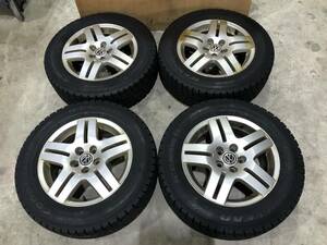 T21 現状渡し☆売切☆グッドイヤー スタッドレスタイヤ 195/65R15 6J×15H2 ET38 PCD100 ビートル