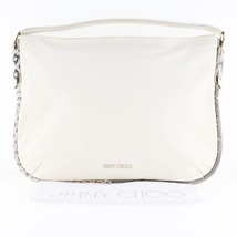 JIMMY CHOO ジミーチュウ ショルダーバッグ レザー×パイソン 白 レディース【60150419】中古_画像9