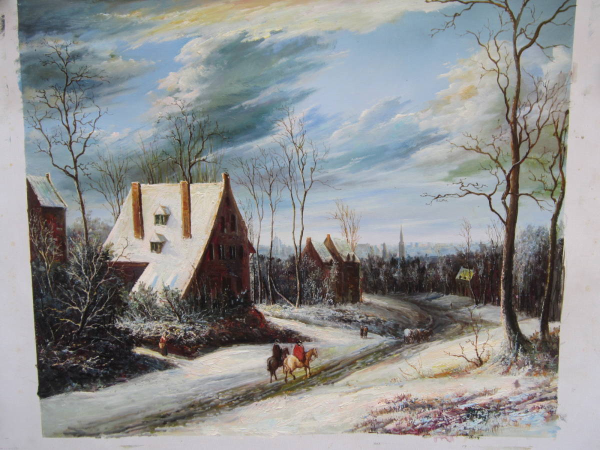 模写 8号 手描き, 油絵, 世界の名画シリーズ 冬のモスクワ(仮題) カンバスのみ, 絵画, 油彩, 自然, 風景画