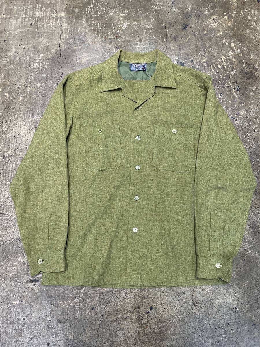 50s〜 PENDLETON ペンドルトン オープンカラーシャツ グリーン M 50s〜 PENDLETON ペンドルトン オープンカラーシャツ グリーン M