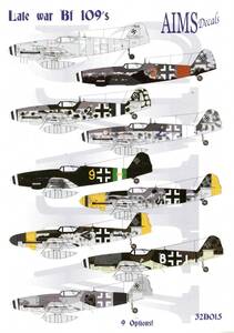 【送料無料：デカール】 AIMS 32D015 Late War Bf109