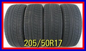 ■中古タイヤ■　205/50R17 89Q BRIDGESTONE BLIZZAK VRX セレナ プレマシー インプレッサ アクセラ等 ST 激安　送料無料　A18