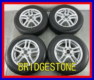 ■中古タイヤホイール■　BRIDGESTONE BALMINUM 14インチ 5.5J +45 4H 100 BRIDGESTONE VRX 165/70R14 81Q 冬タイヤ ST 激安 送料無料 J359