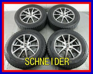 ■中古タイヤホイール■　A-TECH SCHNEDER 15インチ 6J +50 5H 114.3 DUNLOP WM01 205/65R15 94Q 人気 AW ST 激安 送料無料 J351