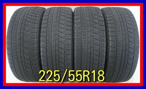 ■中古タイヤ■　225/55R18 98Q BRIDGESTONE BLIZZAK VRX エルグランド デリカD:5 フォレスター等 冬タイヤ 激安 送料無料　U941