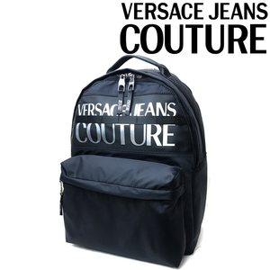 VERSACE JEANS COUTURE ベルサーチ ヴェルサーチェ バックパック リュック ブラック×シルバー 73YA4B90-ZS394-LD2