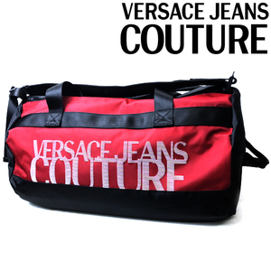 VERSACE JEANS COUTURE ベルサーチ ヴェルサーチェ ダッフルバッグ ブラック×レッド×ホワイト 73YA4BA3-ZS500-500