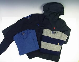 ◆良品◆POLO RALPH LAUREN/ラルフローレン◆セーター 3着＋パーカー 1着◆計4点セット◆紺/ネイビー/グレー/青◆キッズM（10-12）◆男の子