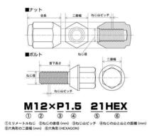 KYO-EI Lug Nuts ラグナット 貫通タイプ M12xP1.5 21HEX クロームメッキ 4個入り 101HC-4P/ ht_画像2