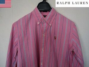 ★ メンズ ラルフローレン RALPH LAUREN SPORT ストライプ柄 ボタンダウン シャツ 4サイズ ピンク×ブルー 