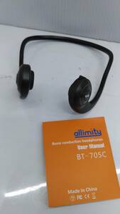 送料無料h37592 allimity 骨伝導イヤホン BT-705C ブラック　良品