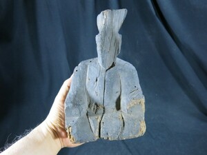 A　神が彫った男神像（神造）　室町時代　木彫　神社　信仰