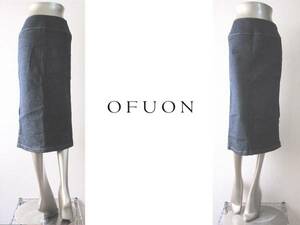  two point successful bid free shipping! r91098519 OFUON off on indigo blue skirt 36 bottoms tight cotton cotton 